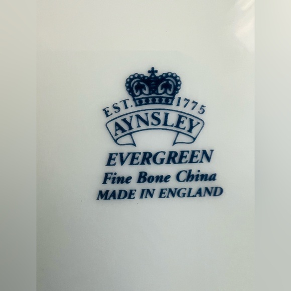 Aynsley Evergreen Oval Serving Platter 15 7/8" long Green Golden Trim - Picture 5 of 5